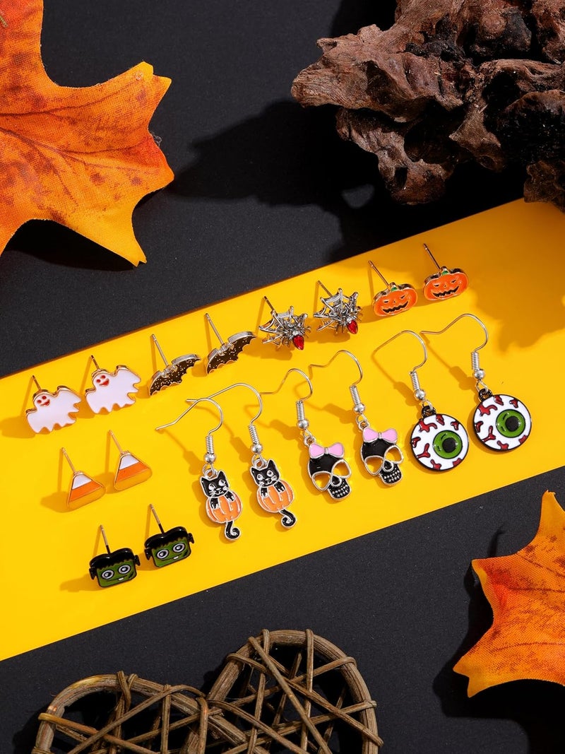 JGUF 54 Pairs Hypoallergenic Holiday Earrings Set for Girls Women Halloween Christmas Fall Thanksgiving Earrings Valentine's Day St. Patrick’s Day Easter 4th of July Earring - Image 4